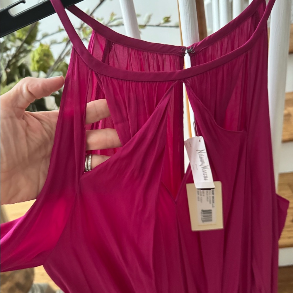 Ramy Brook Amalie Fuchsia exposed shoulder Dress - Picture 3 of 6